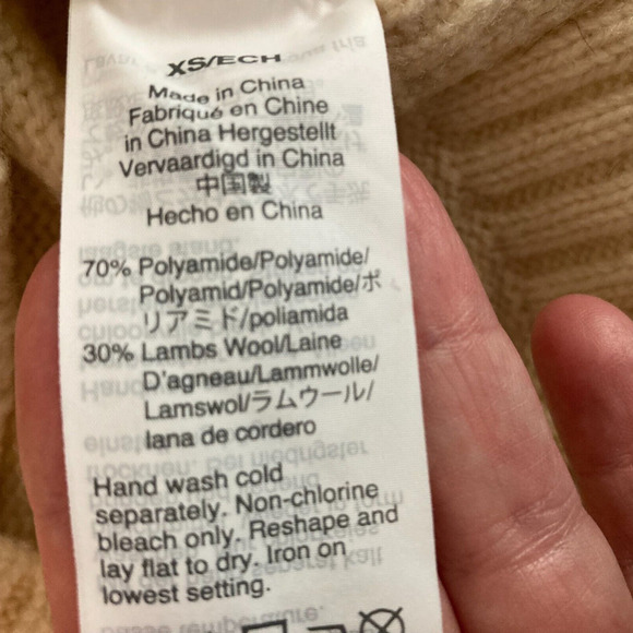 J. Crew Sweater Womens‎ Sz XS Ivory Lambs Wool Cable Knit Fisherman Pullover - Picture 5 of 8